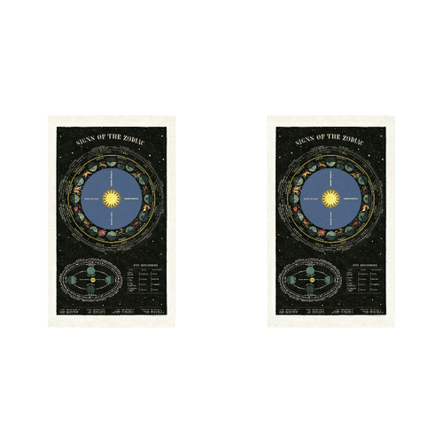 2PK Cavallini Cotton Kitchen Tea Towel 48x80cm - Zodiac
