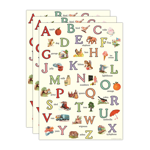 3PK Cavallini Paper Poster Prints/Gift Wrap 50x70cm - ABC’s English