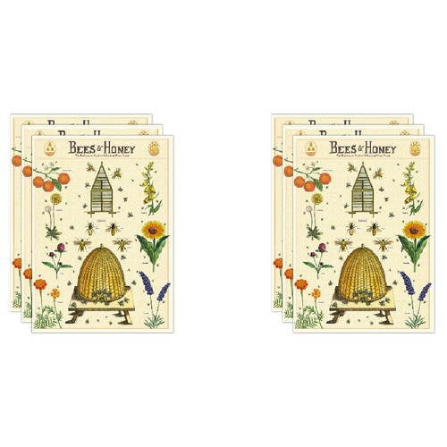 6PK Cavallini Paper Poster Prints/Gift Wrap 50x70cm - Bees & Honey