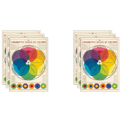 6PK Cavallini Paper Poster Prints/Gift Wrap 50x70cm - Chromatic Scale
