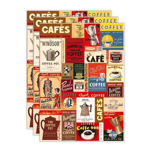 3PK Cavallini Paper Poster Prints/Gift Wrap 50x70cm - Coffee