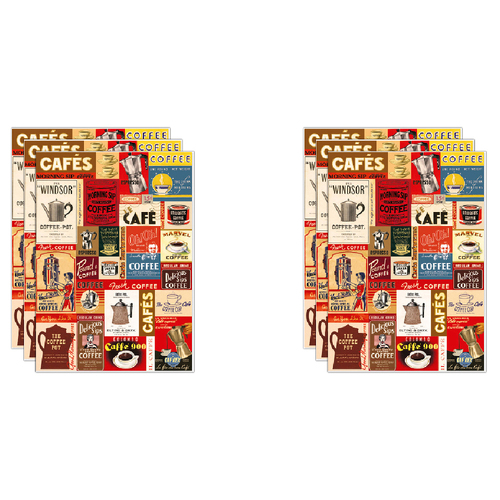 6PK Cavallini Paper Poster Prints/Gift Wrap 50x70cm - Coffee
