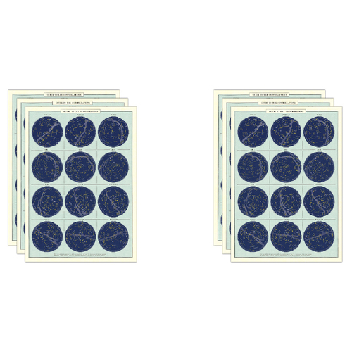 6PK Cavallini Paper Poster Prints/Gift Wrap 50x70cm - Constellations