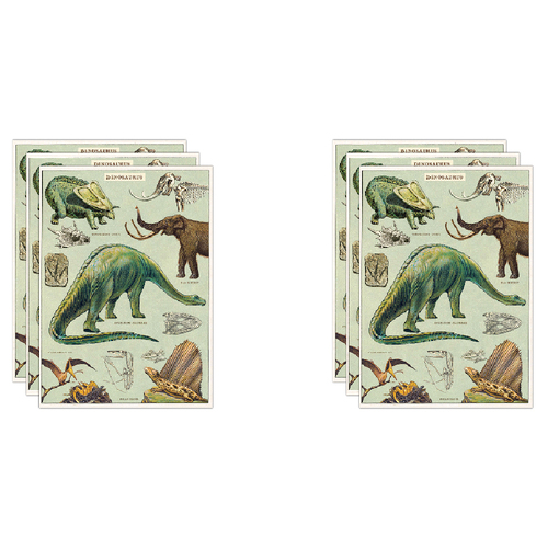 6PK Cavallini Paper Poster Prints/Gift Wrap 50x70cm - Dinosaurs