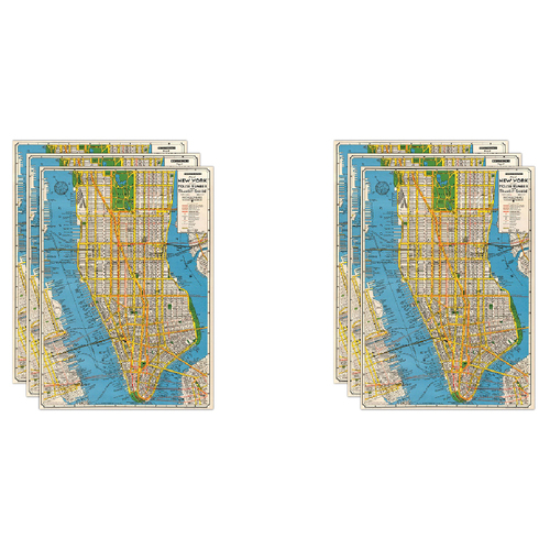 6PK Cavallini Paper Poster Prints/Gift Wrap 50x70cm - Map New York New