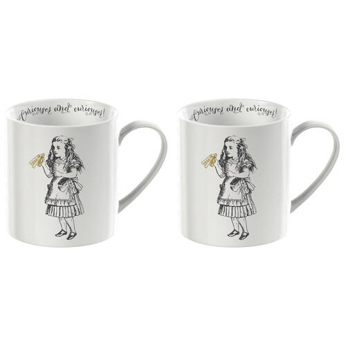 2PK Mikasa x V & A Alice In Wonderland Coffee Drinking Mug Alice 350mL