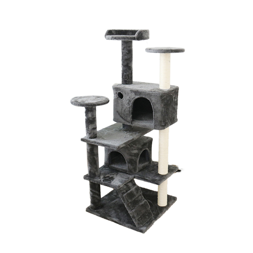 Catio Abstract Deluxe 127cm Chipboard Flannel Cat Scratching Tree - Black