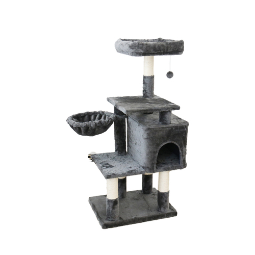 Catio 112cm Chipboard Flannel Cat Scratching Tree Abode - Black
