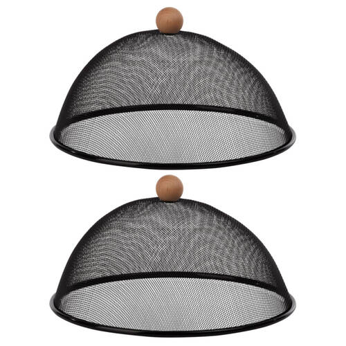 2PK Esschert Design Iron Food Cover Dinning Tableware Kitchen Small Black