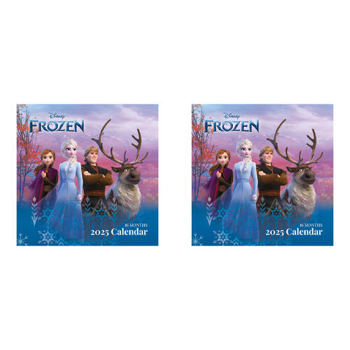 2PK Disney Frozen 2025 Square Wall Calendar 30x30cm Room Decor