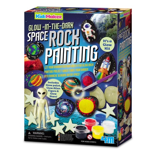 4M KidzMaker Glow in the Dark Space Rock Painting Kids 5y+