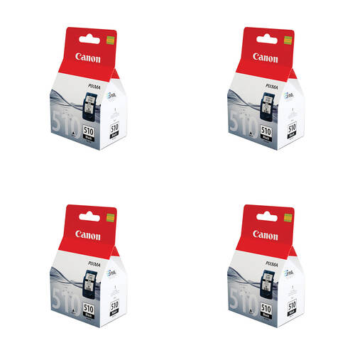 4PK Canon Pixma PG510 Ink Cartridge 220 Page Yield - Black