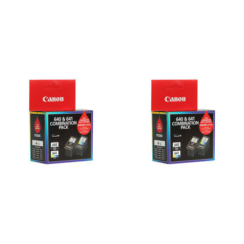 2PK Canon Pixma PG640 + CL641 Ink Cartridge Twin Pack 180 Page Yield