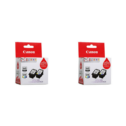 2PK Canon Pixma PG645 + CL646 Ink Cartridge Twin Pack 180 Page