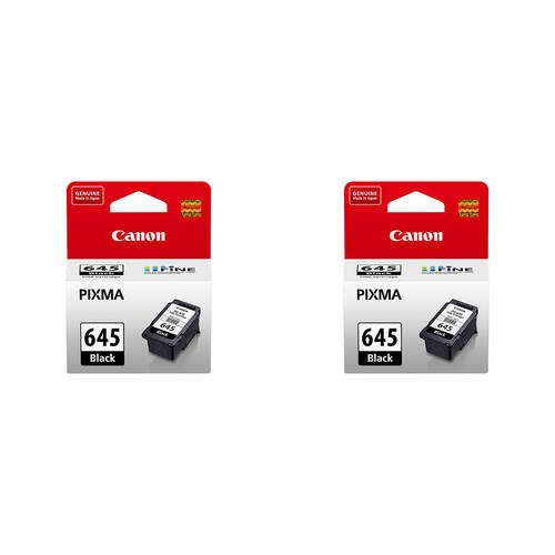 2PK Canon Pixma PG645 Ink Cartridge 180 Page Yield - Black