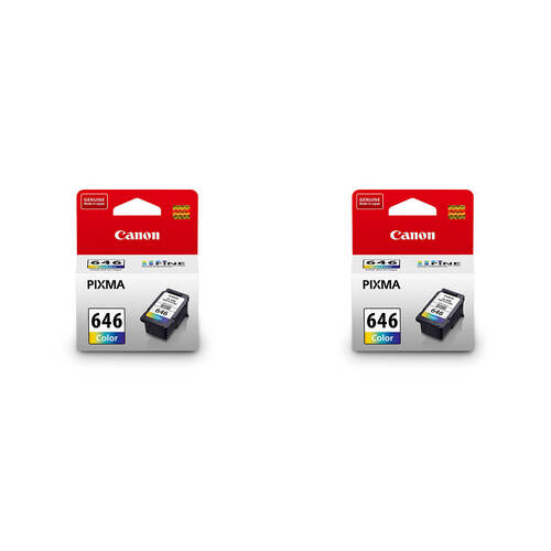 2PK Canon Pixma CL646 Colour Ink Cartridge 180 Page Yield CMY