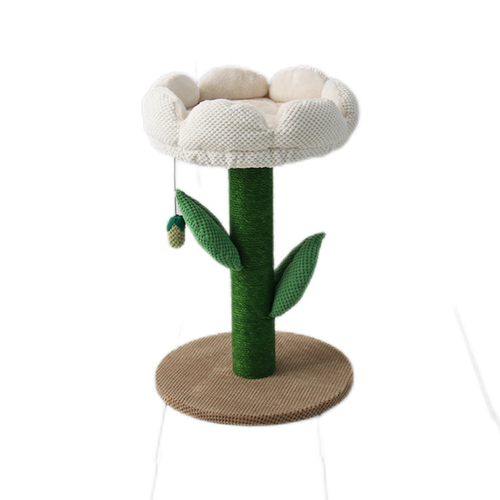 Catio White Camelia Flower Cat Pet Scratching Tree