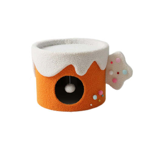 Catio Cake Cup Pet/Cat Sleeping House Cave - Orange