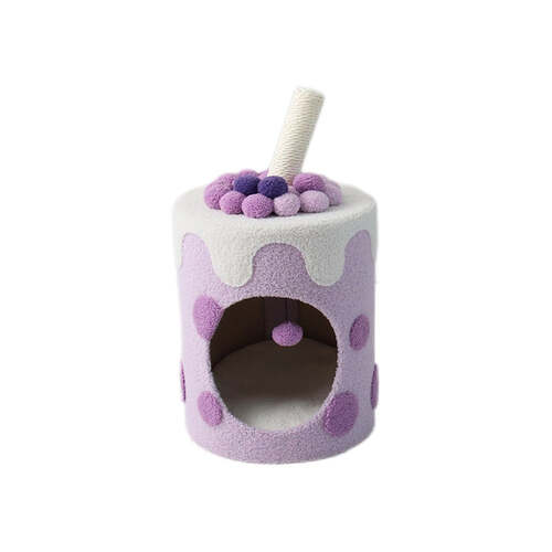 Catio Bubble Milktea Pet/Cat Sleeping House Cave Bed - Purple