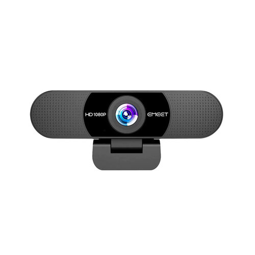 eMeet 1080P Webcam with Microphone and Privacy Cover