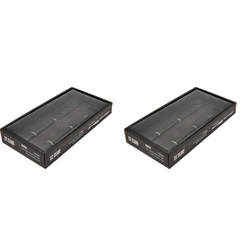 2x 2pc St. Clare Soft/Hard Cheese Knife Set Stainless Steel Durable Matte Black