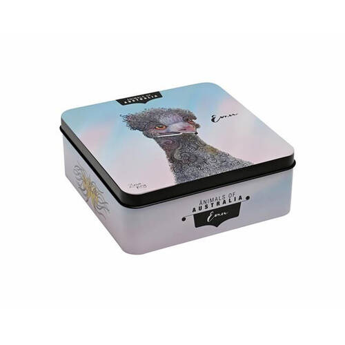 Banksia Red Emu Decorative Tin w/Lemon Myrtle Butter Finger Biscuits 150g