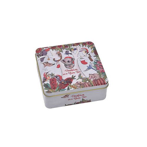 Banksia Red Christmas in a Gum Tree Festive Tin w/Handmade Caramel Fudge 200g