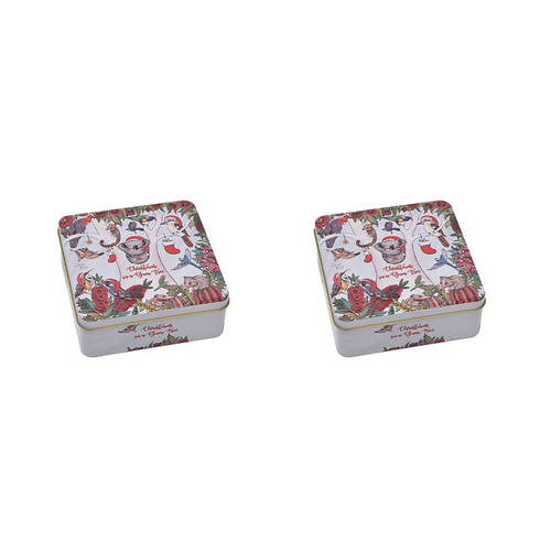 2PK Banksia Red Christmas in a Gum Tree Festive Tin w/Handmade Caramel Fudge 200g