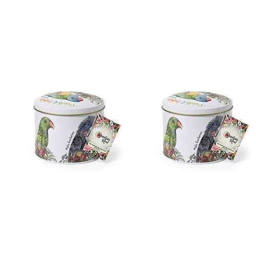 2PK Banksia Red Parrots of Australia Tin w/Dark Chocolate Fruit & Nut Mix 200g