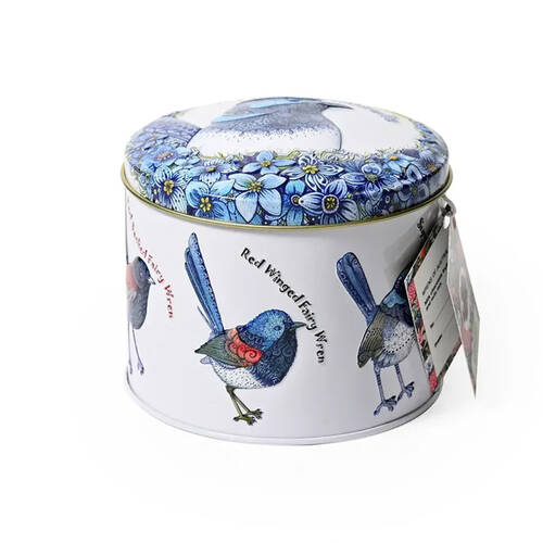 Banksia Red Wrens of Australia Tin w/Milk Chocolate Coated Fruit & Nut Mix 200g