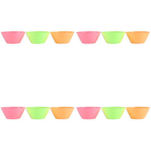 4x 6pc Art Craft Fiesta Glass Bowl Set Hand Blown Contemporary Design Multicolour