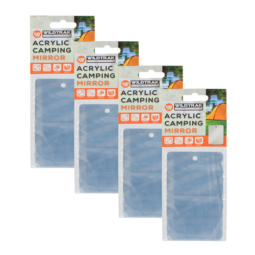 4PK Wildtrak Emergency Signal Mirror Camping Accessories/Equipment 11x7cm