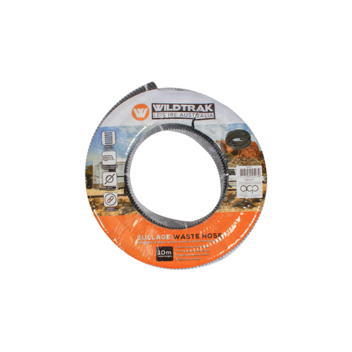 Wildtrake 10m Ribbed Sullage Waste Water Hose - Black