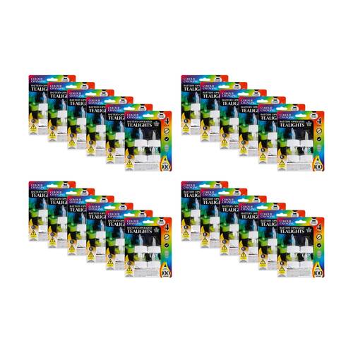 24x 4pc Divine Living Battery Operated Tealights Candles Colour Changing Small
