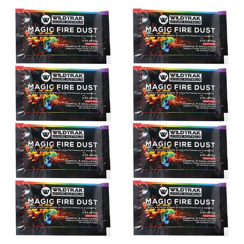 8PK Wildtrak Magic Colour Fire Flame Campfire Bonfire 15g Sachet