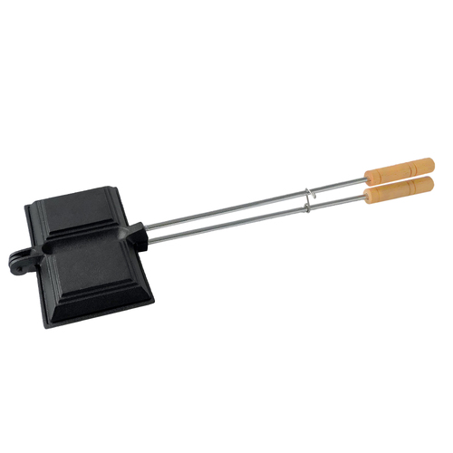 Wildtrak 39cm Jaffle Cast Iron Double Handle Toaster/Press - Black