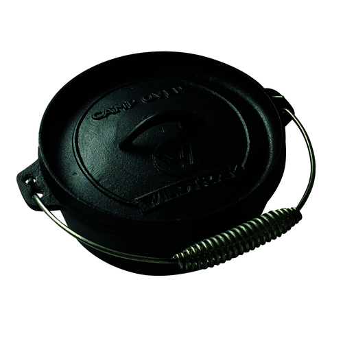 Wildtrak Round 2qt/20.5cm Cast Iron Camp Oven - Black