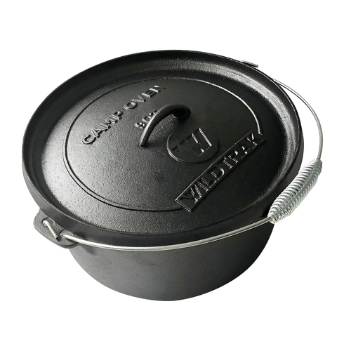 Wildtrak Round 9qt/31cm Cast Iron Camp Oven - Black