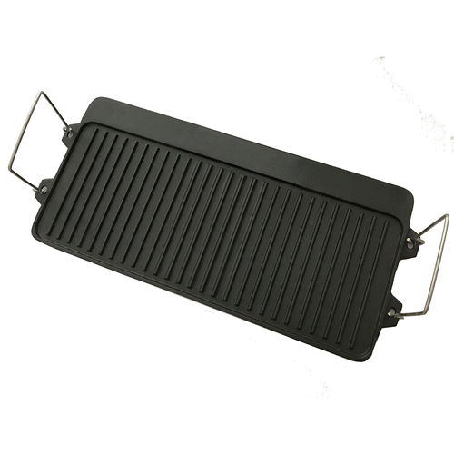 Wildtrak Reversible 40cm Cast Iron Griddle BBQ Plate For 2BR Stove - Black