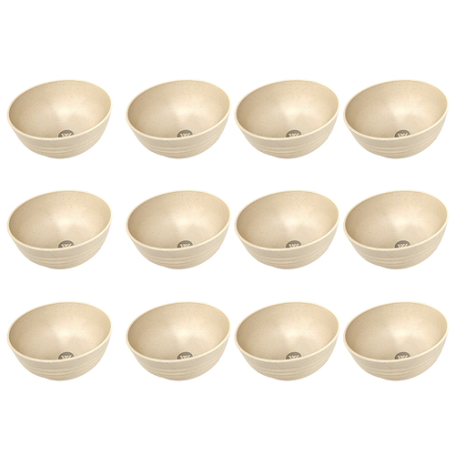 12PK Wildtrak Wheat Straw Bowl Assorted Colours Great for Outdoor Camping 15cm