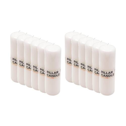 12PK Divine Living Wax Pillar Church Decorative Candle 6x20cm White