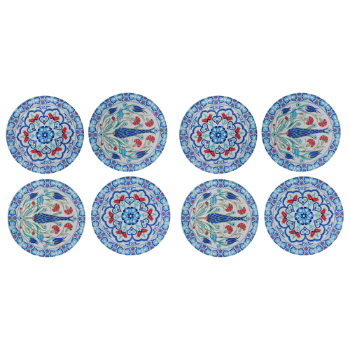 2x 4pc LVD Glass Coaster Turkish Delight Home/Kitchen Decor 9cm Round