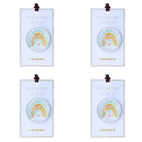 4PK LVD You Are Magic Glass/Metal 10cm Gift Tag Fridge Magnet Round