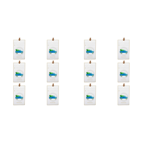 12PK LVD Glass/Metal Magnet Xmas Ute Christmas Home Decor 10cm