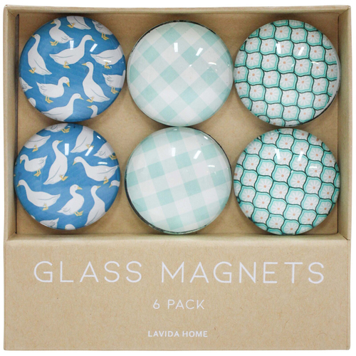 6pc LVD Goose Glass 11.5cm Fridge Magnet Home Decor Round Set