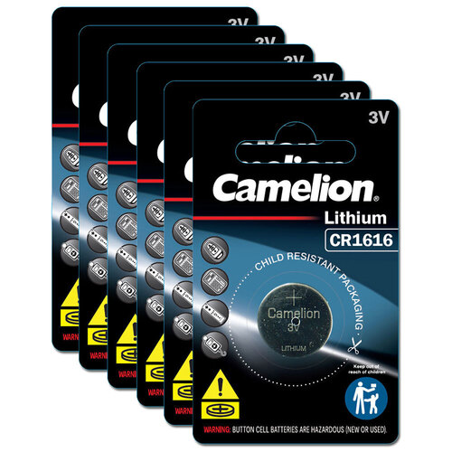 6PK Camelion Lithium 1616 Button Cell 3V Batteries For Calculator/Watch