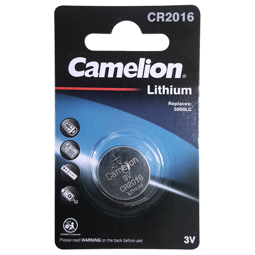 Camelion Lithium Button Cell CR2016 Single Card