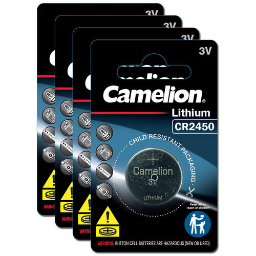 4PK Camelion Lithium 2450 Button Cell 3V Batteries For Calculator/Watch