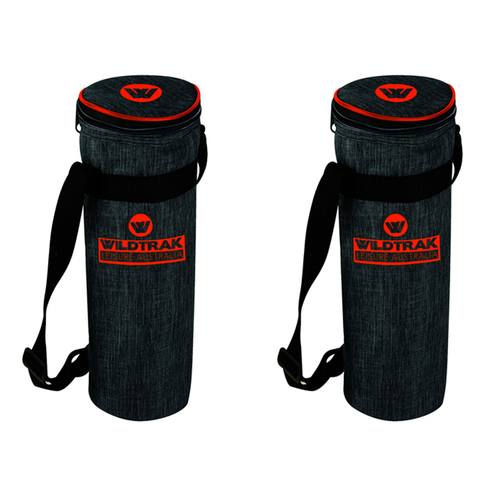 2x Wildtrak 1.5L/3cm Camping Wine Cooler Bag Storage - Grey