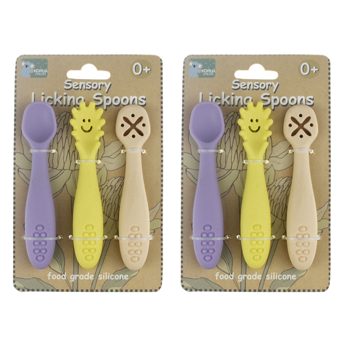 6pc Koala Dream Sensory Silicone Baby/Toddler Licking Spoons Multicolour 0m+
